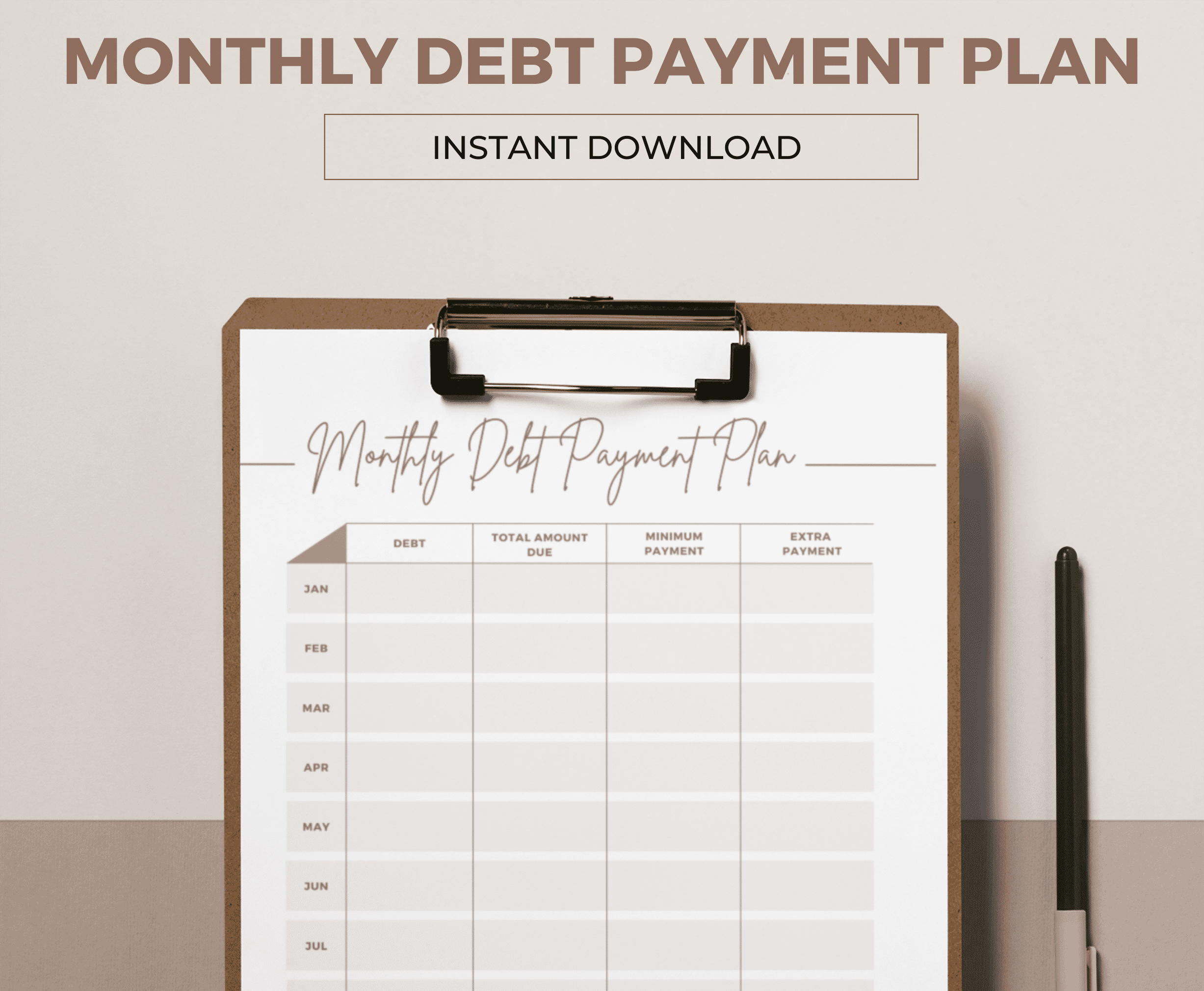 Monthly Debt Payment Plan