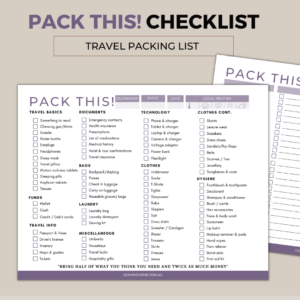 Pack This Travel Checklist 2