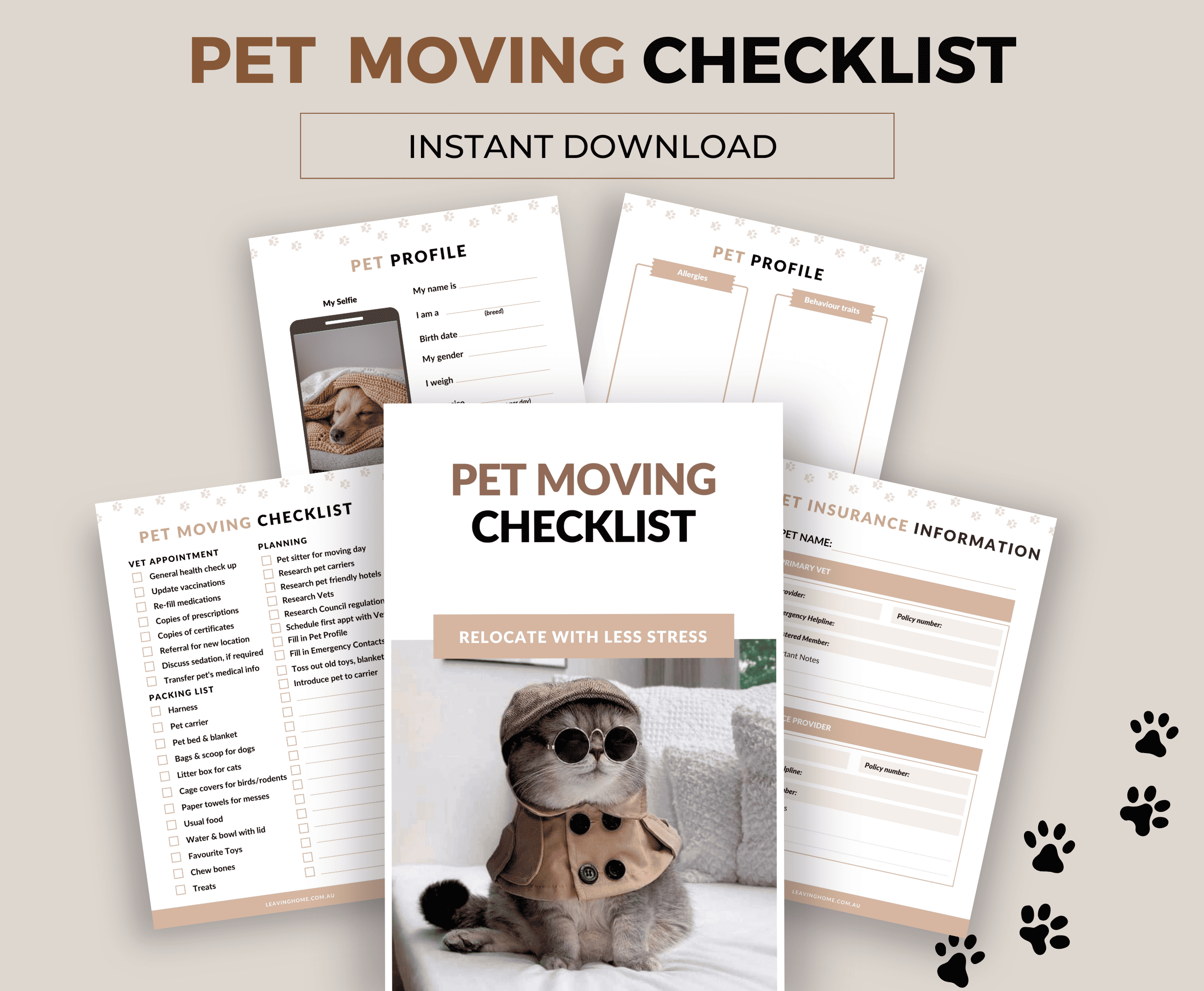 Pet Moving Checklist Leaving Home