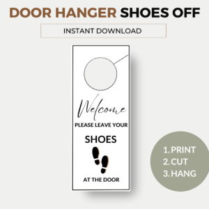 Please leave your shoes at the door hanger