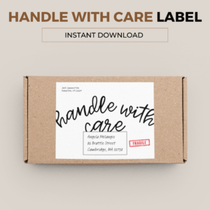 Handle with Care Parcel Label