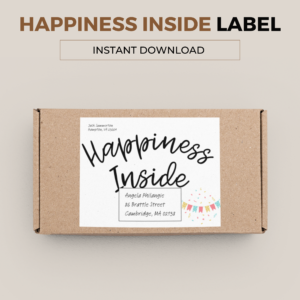 Happiness Inside Parcel Label