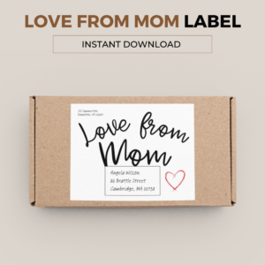 Love from Mom Parcel Label