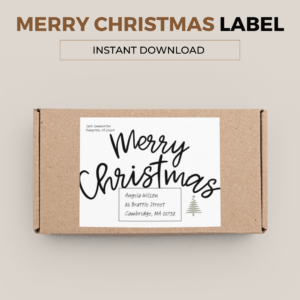 Merry Christmas Parcel Label