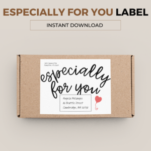 especially for you parcel label