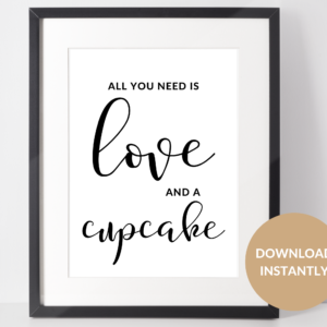 love and cupcakes sign