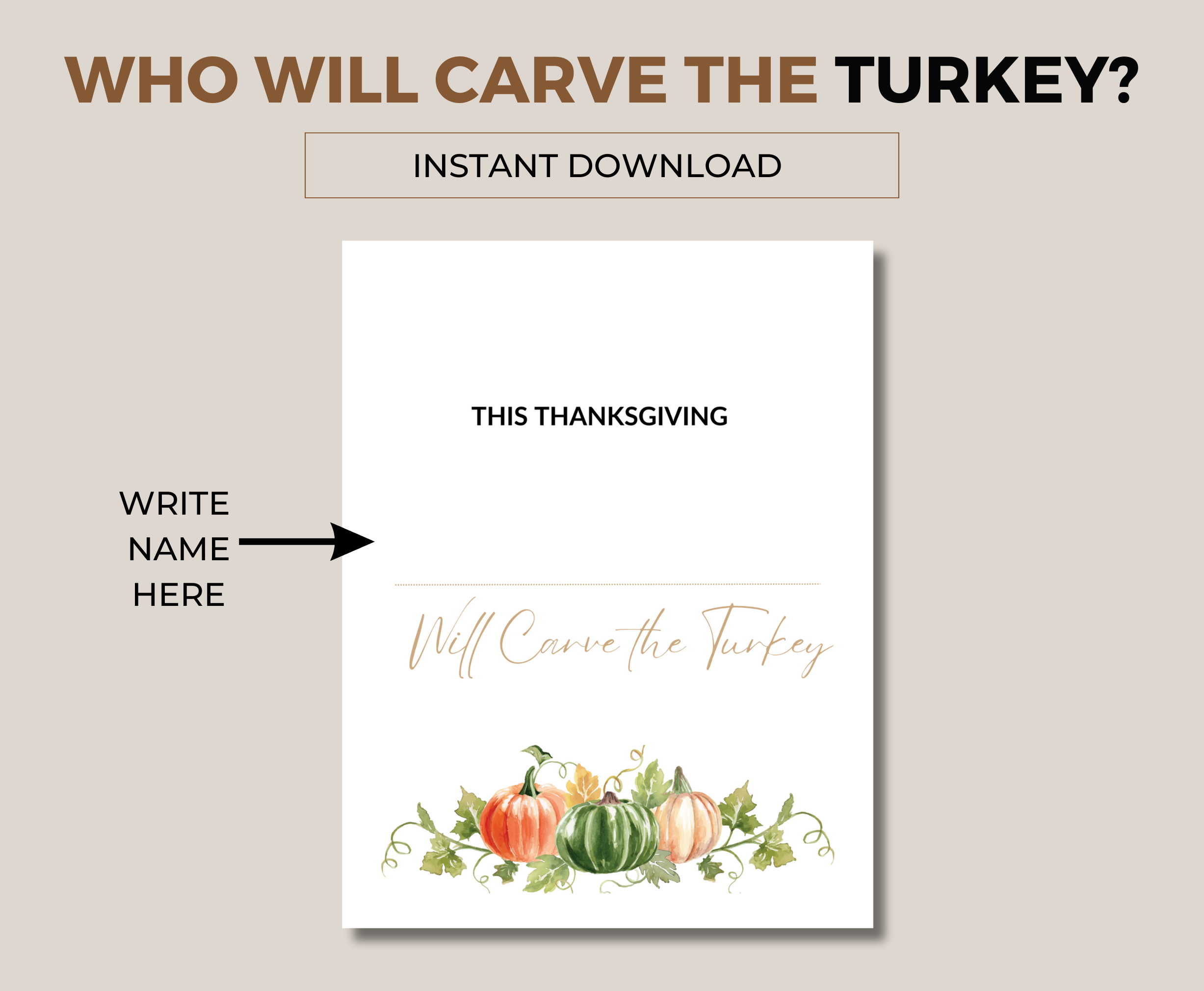 Carve the Turkey sign