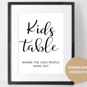 Kids Table sign