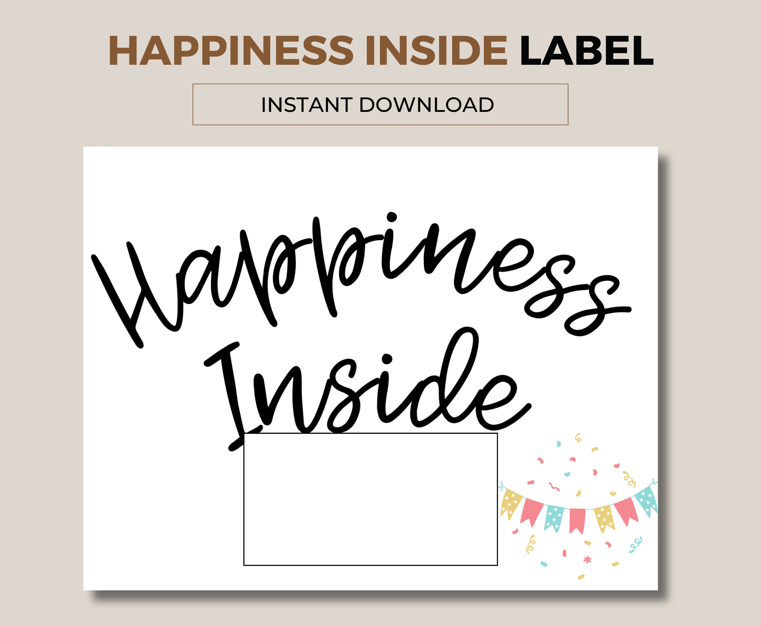 Happiness Inside Parcel Label